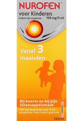 Nurofen Voor Kinderen Suikervrije Suspensie Sinaasappelsmaak 