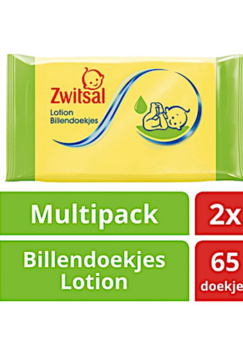 Zwitsal Billendoekjes met lotion 65 stuks (2 Stuks)