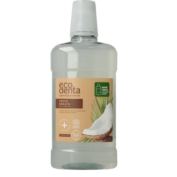 Ecodenta Mondwater munt kokos (500 Milliliter)