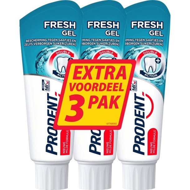 Prodent Tandpasta Freshgel Driepak 75 ml