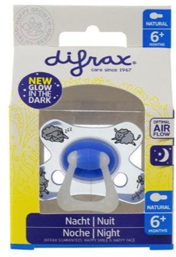 Difrax Fopspeen Natural 6+ Nacht 1st
