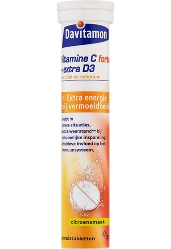 Davitamon Forte Vitamine C + Extra D3 Bruistabletten 15 stuks