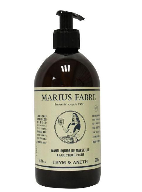 Marius Fabre Nature Marseille zeep tijm dille met pomp (500 Milliliter)