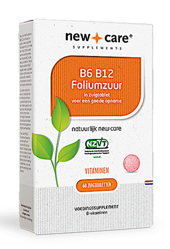 New Care B6 B12 Foliumzuur in zuigtablet voor een goede opname   60 zuigtabletten