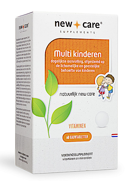 New Care Multi Kinderen dagelijkse aanvulling, afgestemd op de lichamelijke en geestelijke behoefte van kinderen Inhoud  60 kauwtabletten