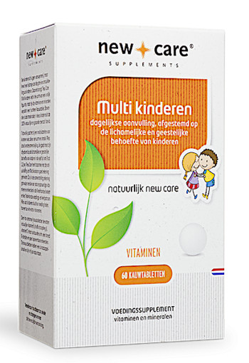 New Care Multi Kinderen dagelijkse aanvulling, afgestemd op de lichamelijke en geestelijke behoefte van kinderen Inhoud  60 kauwtabletten