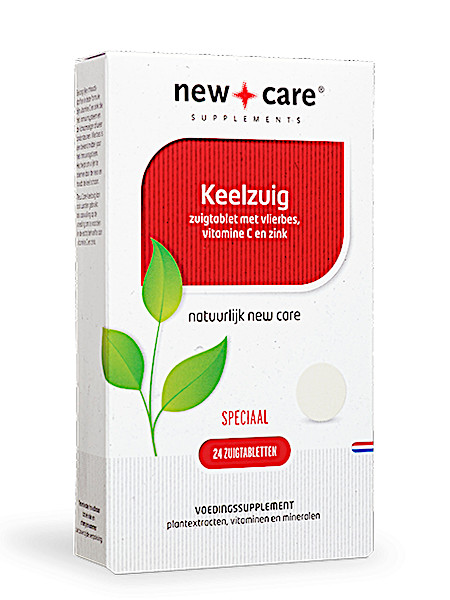 New Care Keelzuig zuigtablet met vlierbes, vitamine C en zink Inhoud  24 zuigtabletten