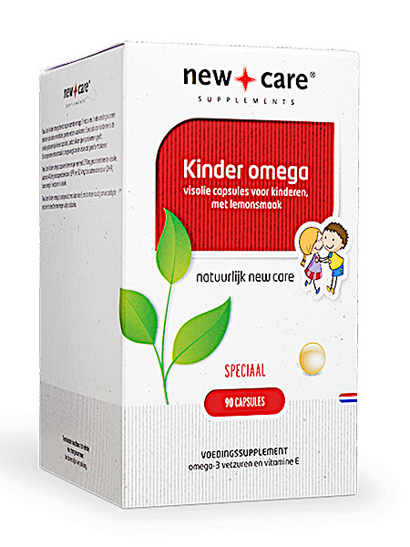 New Care Kinder omega visolie capsules voor kinderen, met lemonsmaak Inhoud  90 capsules