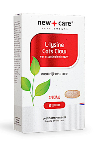New Care L-Lysine Cats Claw een essentieel aminozuur Inhoud  60 tabletten