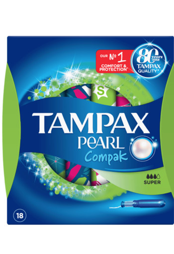 Tampax Pearl Compak Tampons Met Inbrenghuls Super 18 Stuks - Tampons