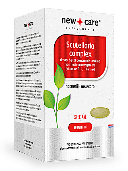 New Care Scutellaria complex draagt bij tot de normale werking van het immuunsysteem (vitamine A, C, D en zink) Inhoud  90 tabletten