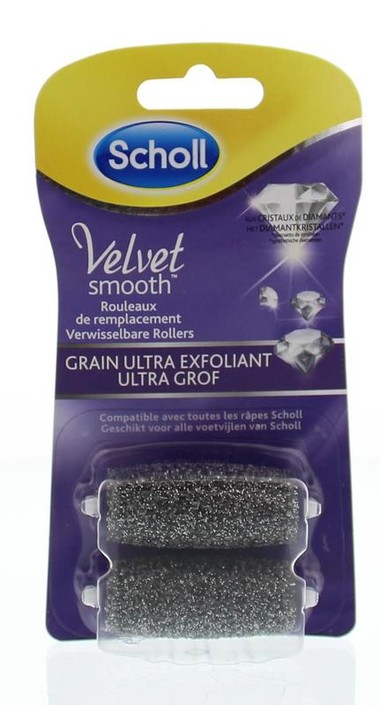 Scholl Velvet smooth verwissel roller diamant extra grof (2 Stuks)