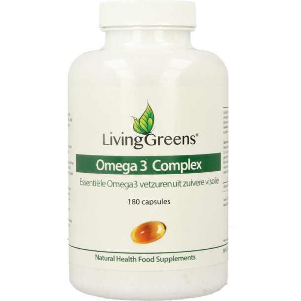 Livinggreens Omega 3 visolie complex (180 Capsules)