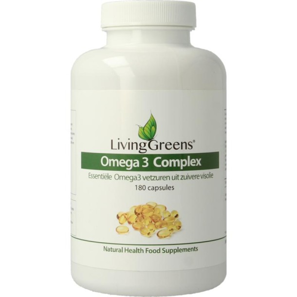 Livinggreens Omega 3 visolie complex (180 Capsules)