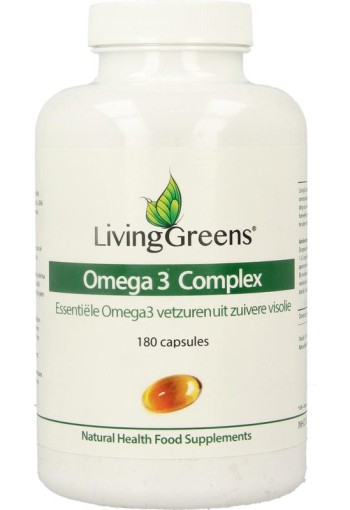 Livinggreens Omega 3 visolie complex (180 Capsules)