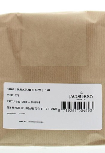 Jacob Hooy Maanzaad blauw/papaver coer (1 Kilogram)