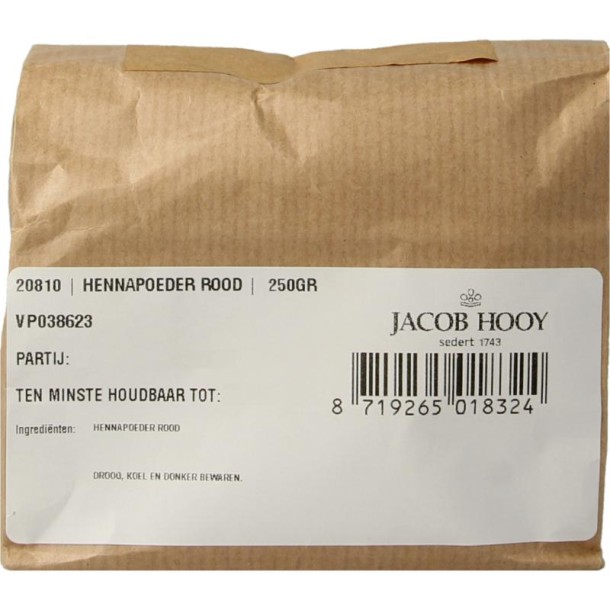 Jacob Hooy Hennapoeder rood (250 Gram)