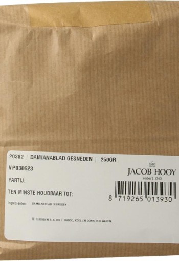 Jacob Hooy Damianablad gesneden (250 Gram)
