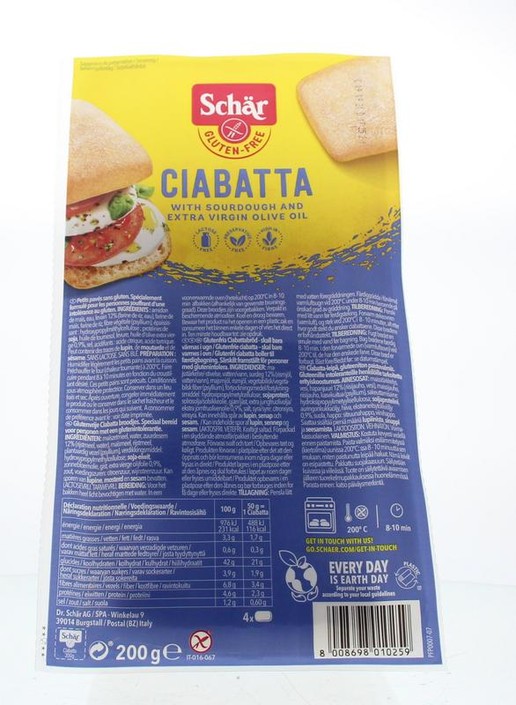 Dr Schar Ciabatta (4 Stuks)