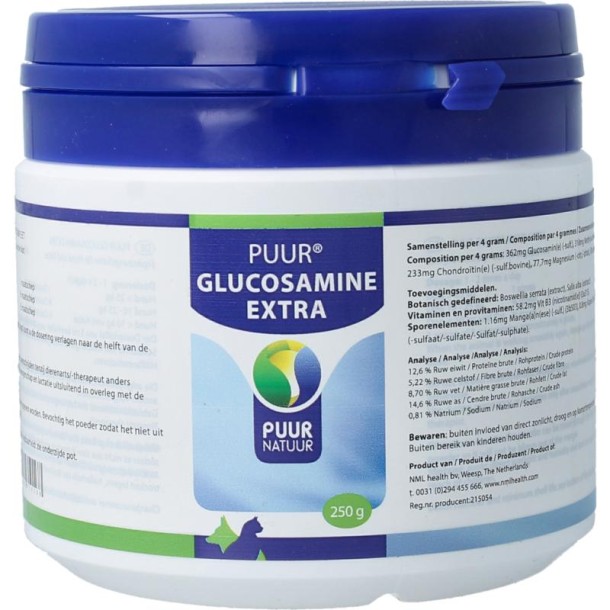 Puur Glucosamine extra hond/kat (250 Gram)