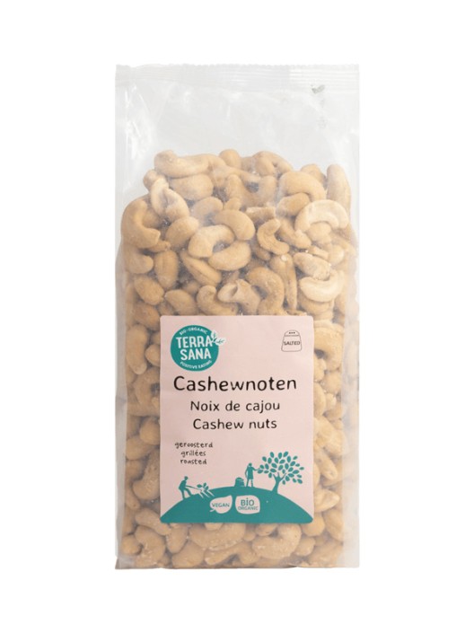 Terrasana Cashewnoten geroosterd met zout bio (750 Gram)