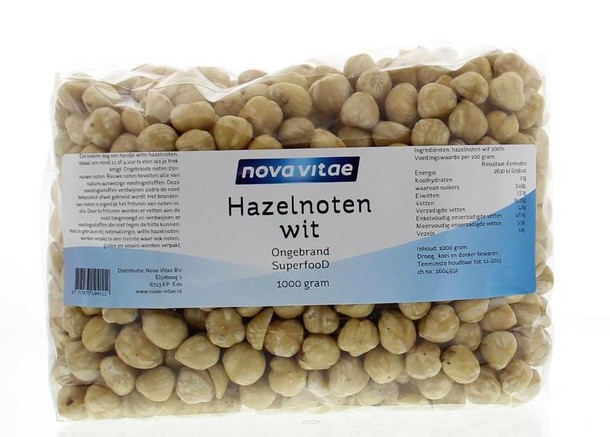 Nova Vitae Hazelnoten wit ongebrand raw (1 Kilogram)