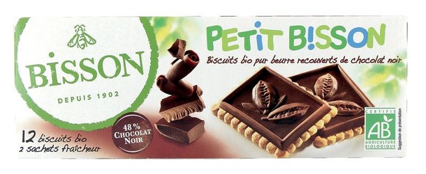 Bisson Petit theebiscuit pure chocolade bio (150 Gram)