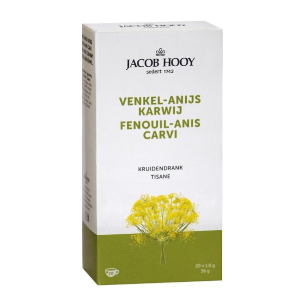 Jacob Hooy Venkel/anijs/karwij thee gold (20 Zakjes)