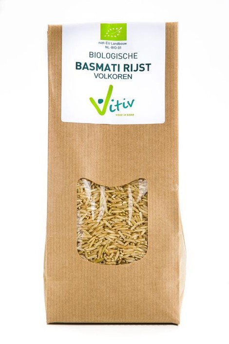 Vitiv Basmati rijst volkoren bio (500 Gram)