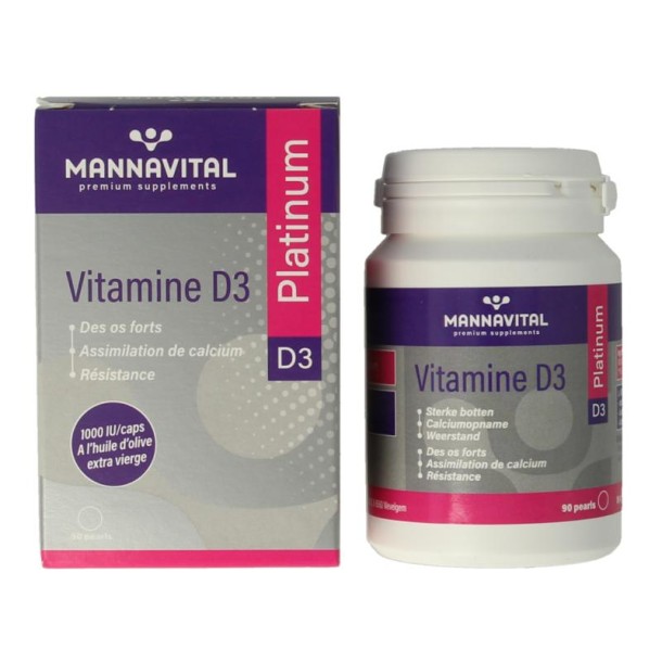 Mannavital Vitamine D3 platinum (90 Capsules)