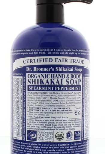 Dr Bronners Shikakai zeep pepermunt (710 Milliliter)