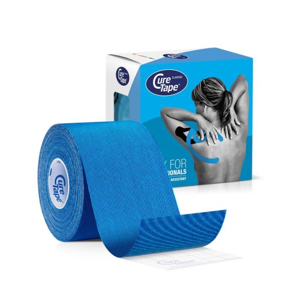 Curetape Kinesiotape blauw 5cm x 5m (1 Stuks)