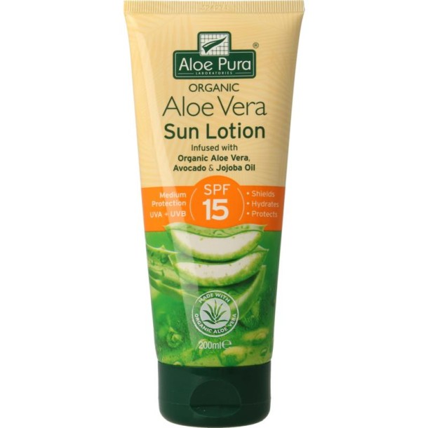 Optima Aloe pura sunprotect F15 aloe vera organic (200 Milliliter)