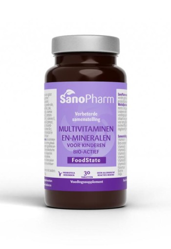 Sanopharm Kindermultivitaminen en mineralen foodstate (30 Tabletten)