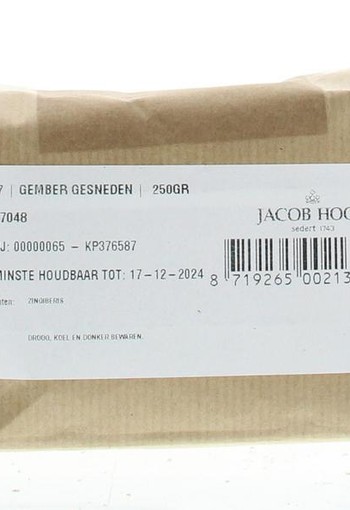 Jacob Hooy Gember geschild gesneden (250 Gram)