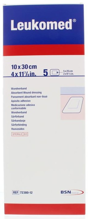 Leukomed Wondverband 10.0 x 30cm steriel (5 Stuks)