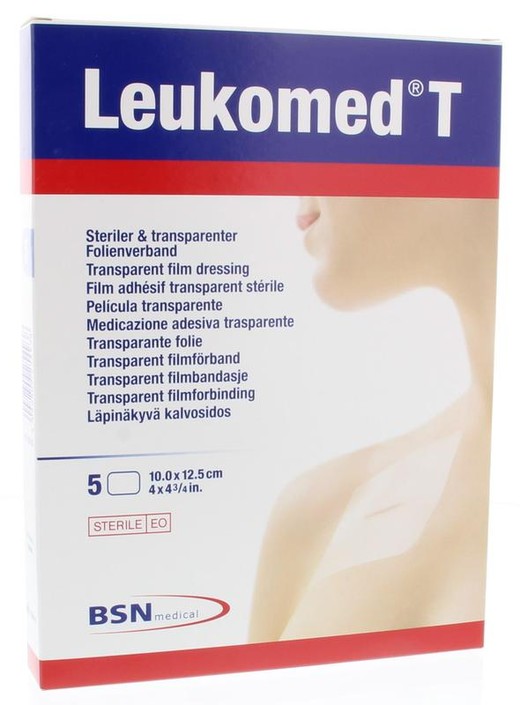 Leukomed Transparant wondverband T 10.0 x 12.5cm steriel (5 Stuks)