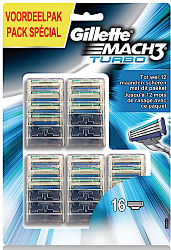 Gillette Mach 3 Turbo 16 stuks Scheermesjes 