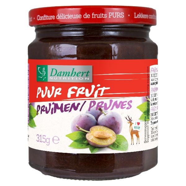 Damhert Puur fruit confituur pruimen (315 Gram)