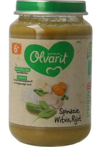 Olvarit Spinazie witvis rijst 6M10 (200 Gram)