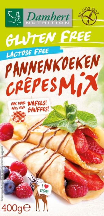 Damhert Pannenkoeken en wafelmix gluten- & lactosevrij (400 Gram)