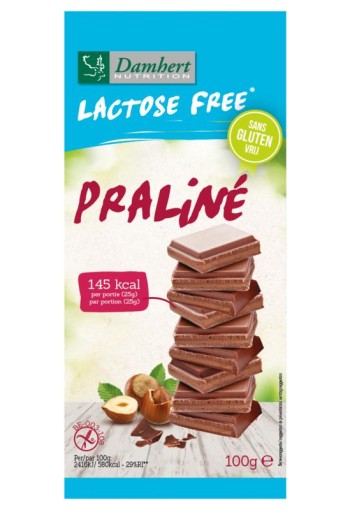 Damhert Chocoladetablet praline glutenvrij en lactosevrij (100 Gram)