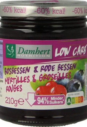 Damhert Confituur bosbes/rode bes low carb (210 Gram)