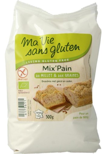 Ma Vie Sans Broodmeel met gierst en zaden glutenvrij bio (500 Gram)