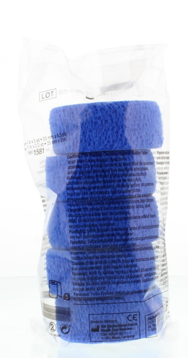 3M Coban zelfklevende zwachtel blauw 2.5 cm x 4.5m (5 Rol)