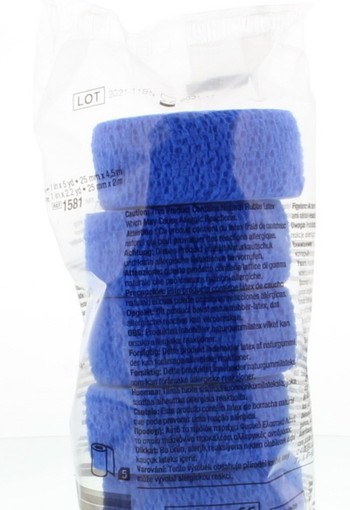 3M Coban zelfklevende zwachtel blauw 2.5 cm x 4.5m (5 Rol)