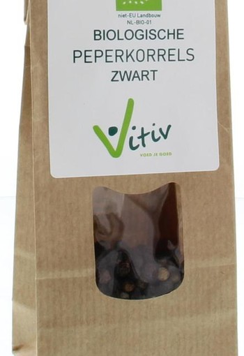 Vitiv Peperkorrels zwart bio (40 Gram)