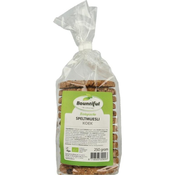 Bountiful Spelt mueslikoeken bio (250 Gram)