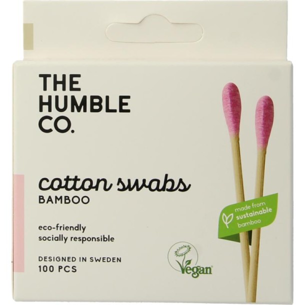 The Humble Co Wattenstaafjes bamboe paars (100 Stuks)