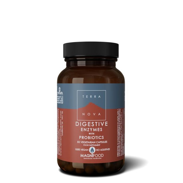 Terranova Digestive enzymes with probiotics (50 Vegetarische capsules)